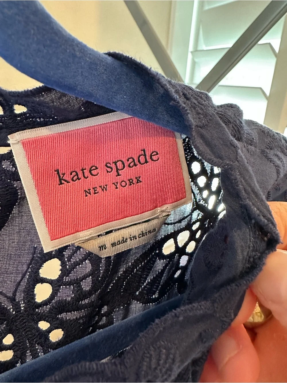 Kate Spade Navy Eyelet Tiered Women’s Dress